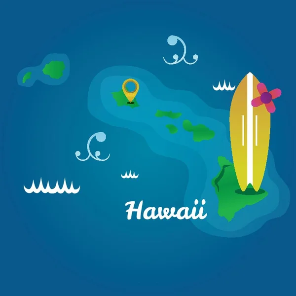 Kaart Van Hawaï — Stockvector