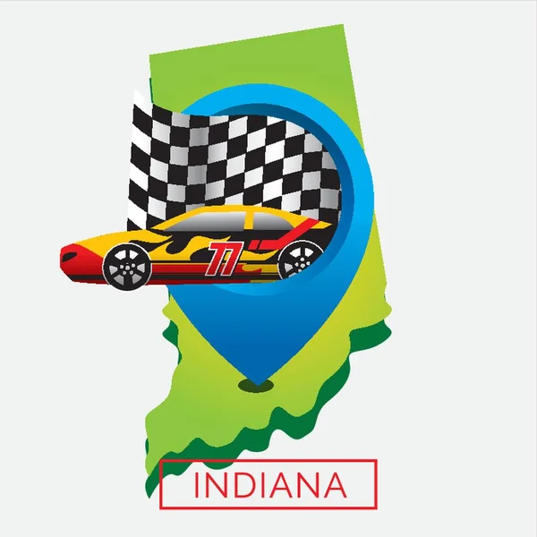 Mapa Stanu Indiana — Wektor stockowy