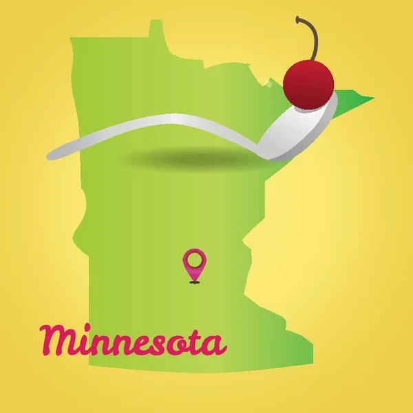 Mapa Minnesota Estado — Vector de stock