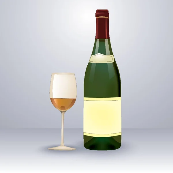 Пляшка Вина Склянка — стоковий вектор
