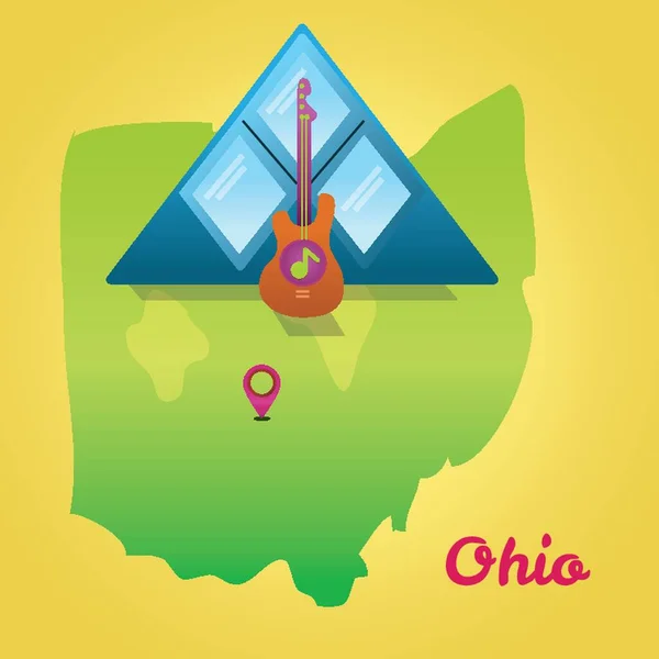 Ohio Állam Térképe — Stock Vector