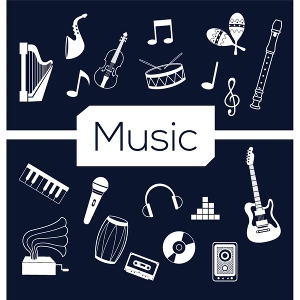 Zestaw Instrumentów Muzycznych — Wektor stockowy