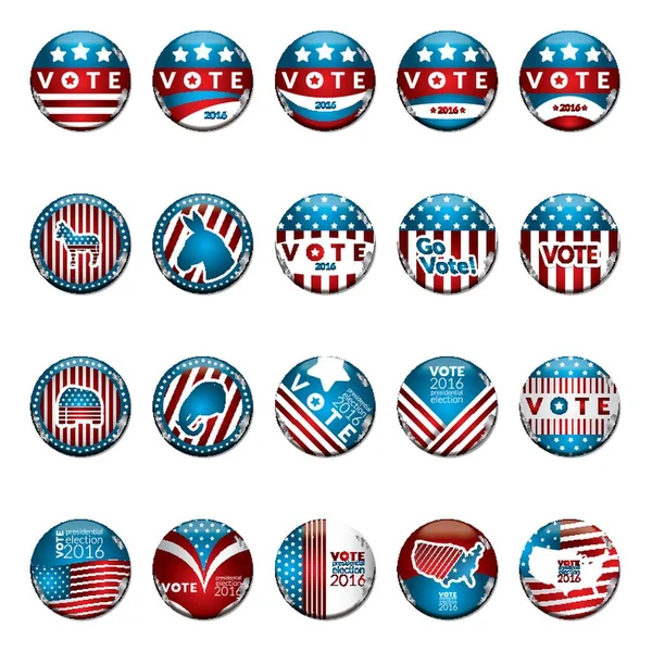 États Unis Collecte Des Badges Électoraux — Image vectorielle