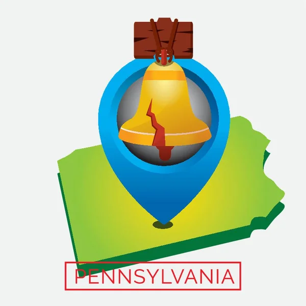 Mapa Pensilvania — Vector de stock
