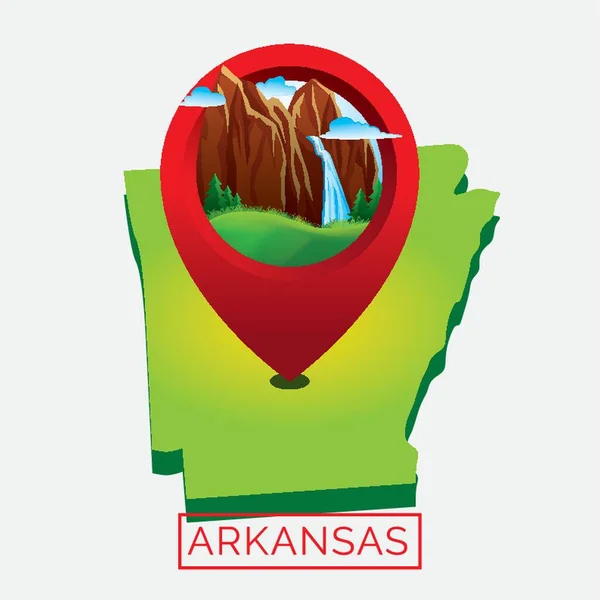 Map Arkansas State — Stock Vector