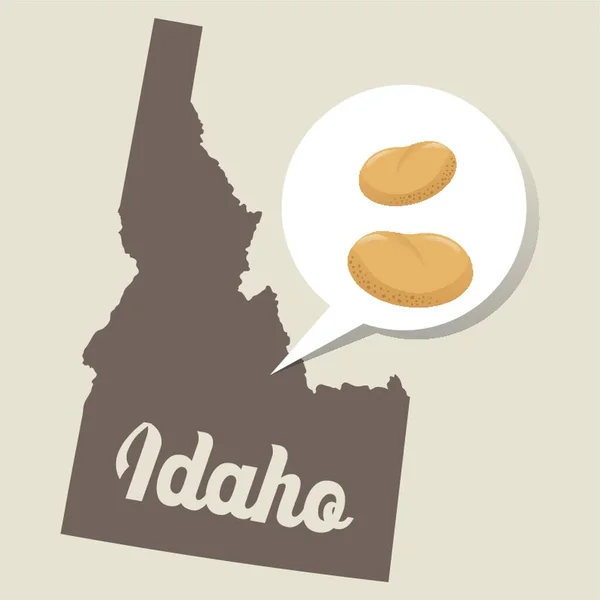 Idaho Mapa Con Icono Papa — Archivo Imágenes Vectoriales