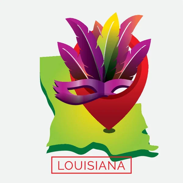 Mappa Dello Stato Della Louisiana — Vettoriale Stock