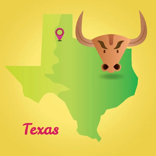 Texas Állam Térképe — Stock Vector