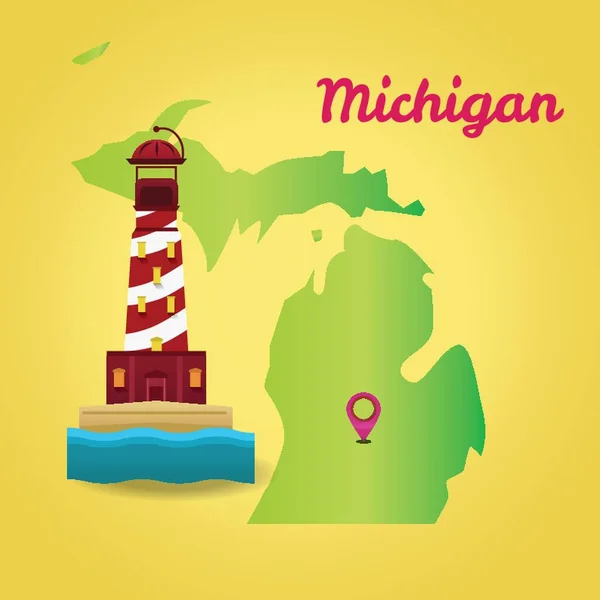 Mapa Michigan Estado — Vector de stock