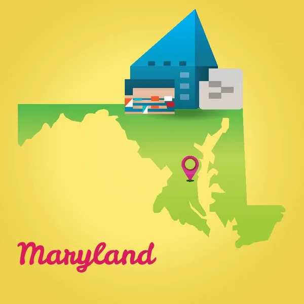 Carte État Maryland — Image vectorielle