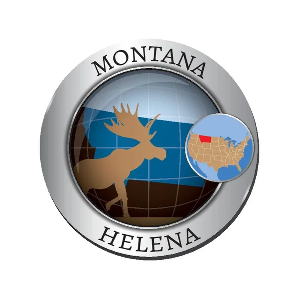 Montana Staat Met Rendier Badge — Stockvector