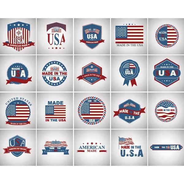 Set Usa Label Icons — Stock Vector