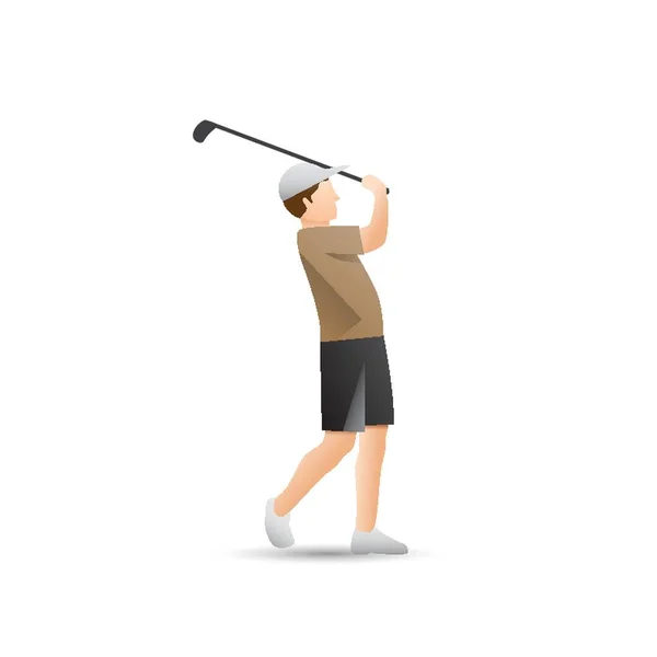 Homme Tenant Bâton Golf — Image vectorielle