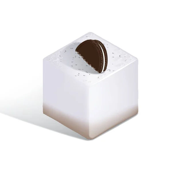 Isometrische Chocolade Koekjes Milkshake — Stockvector