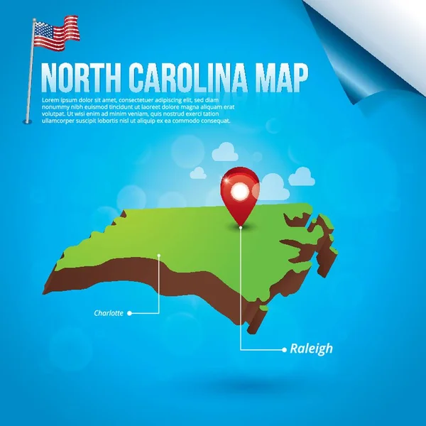 Map North Carolina State — Stock Vector