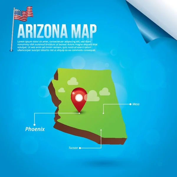Mapa Arizona — Vector de stock