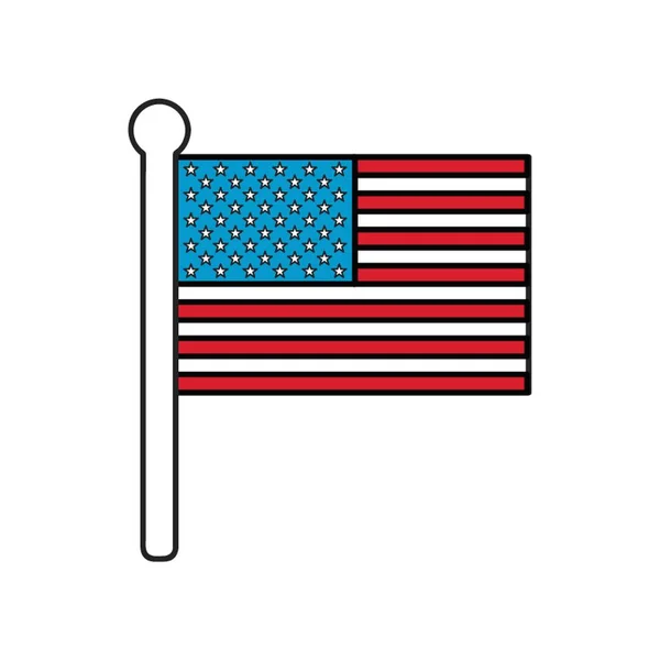 Estados Unidos América Bandeira — Vetor de Stock