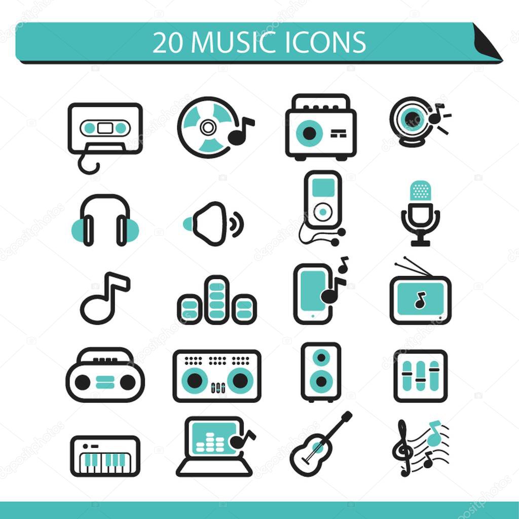 Set of musical icons