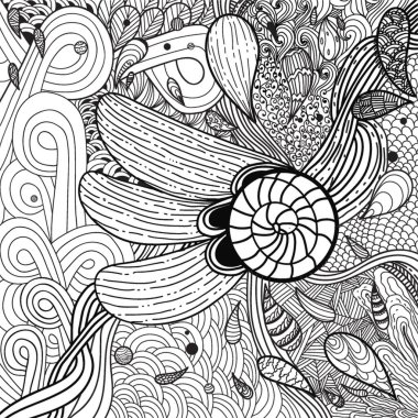 Soyut çiçek tasarımı vektör çizimi