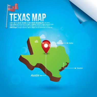 Teksas durumunun haritası