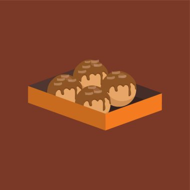 Ahtapot hamur köftesi vektör çizimi