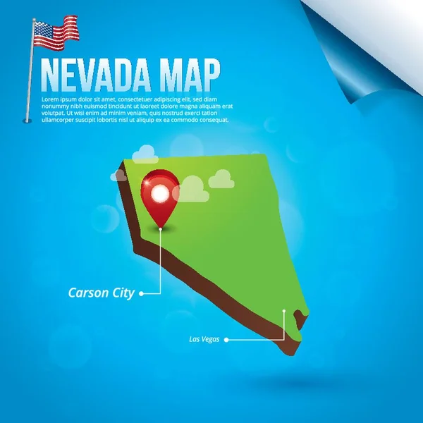 Mapa Estado Nevada —  Vetores de Stock