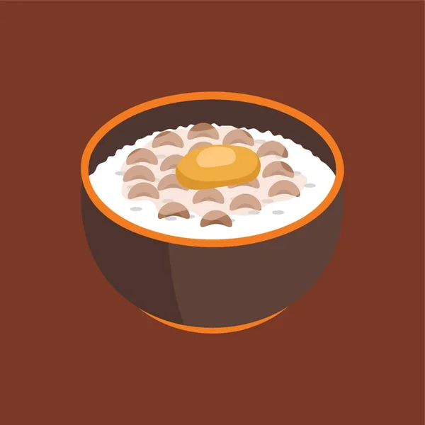 生の卵で蒸したご飯 — ストックベクタ