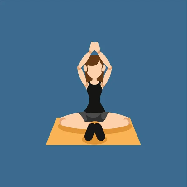 Mujer Practicando Yoga Vector Ilustración — Vector de stock