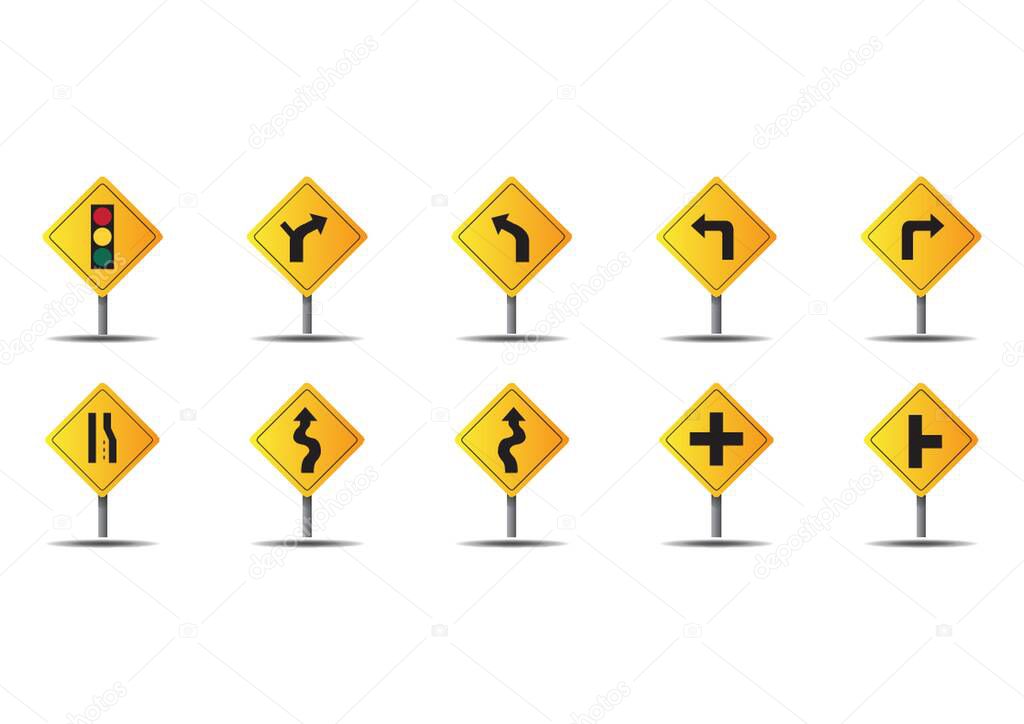 Set of road sign icons