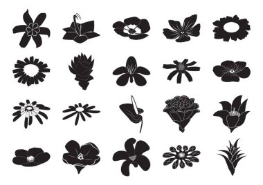 Çiçek simgeleri kümesi