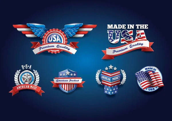 Collection Usa Badges — Stock Vector