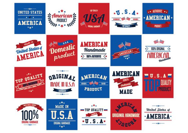 Made in USA labels and poster set