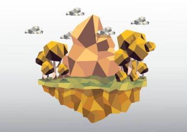 Yüzen ada vektör illüstrasyonu