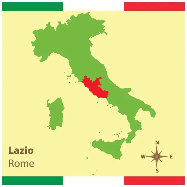 Lazio Italiaanse Kaart — Stockvector