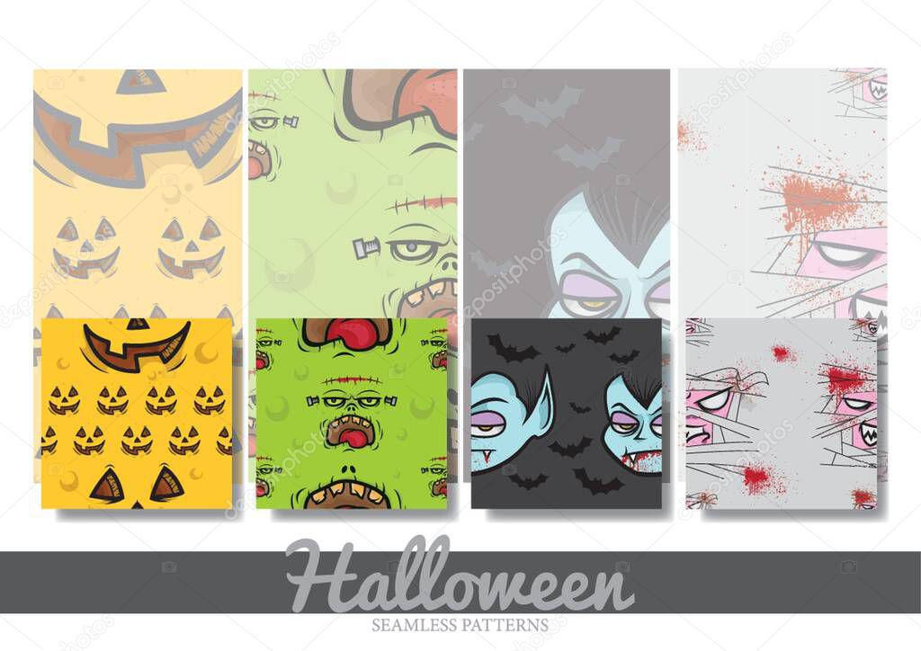halloween seamless pattern collection
