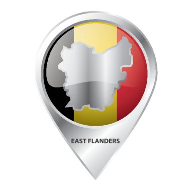 Doğu Flanders haritalı harita işaretleyici