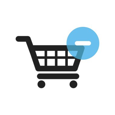 Eksi sembollü alışveriş arabası.