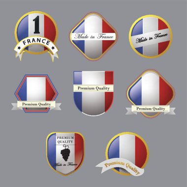 Fransa bayrak etiketleri seti
