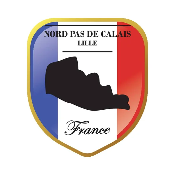Nord Pas Calais Harita Etiketi — Stok Vektör