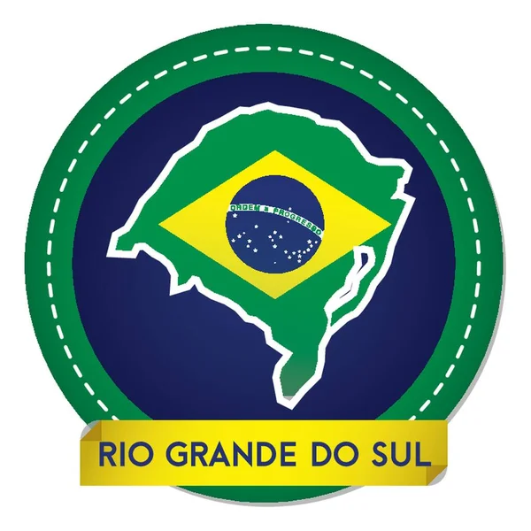 Rio Grande Sul Harita Çıkartması — Stok Vektör