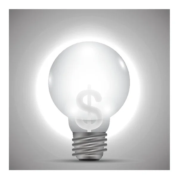 Ampoule Avec Symbole Dollar — Image vectorielle