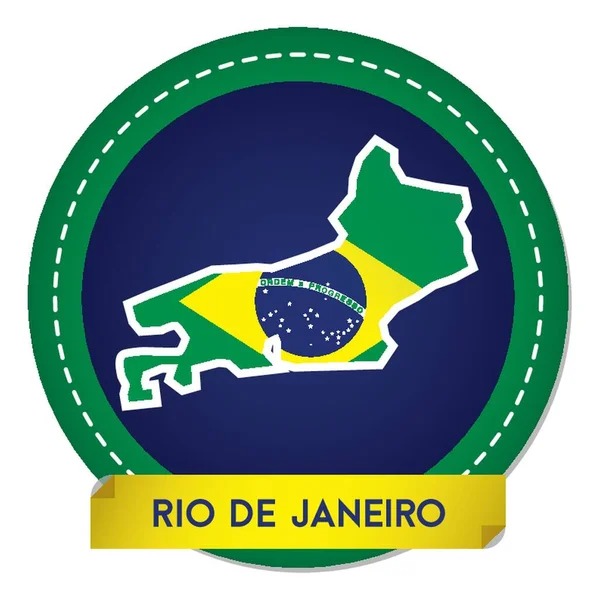 Rio Janeiro Kartenaufkleber — Stockvektor
