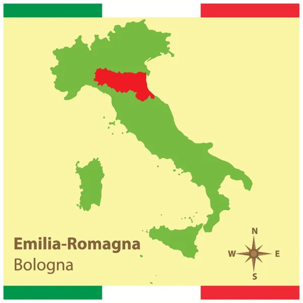 Emilia Romagna Italia Mapa — Vector de stock