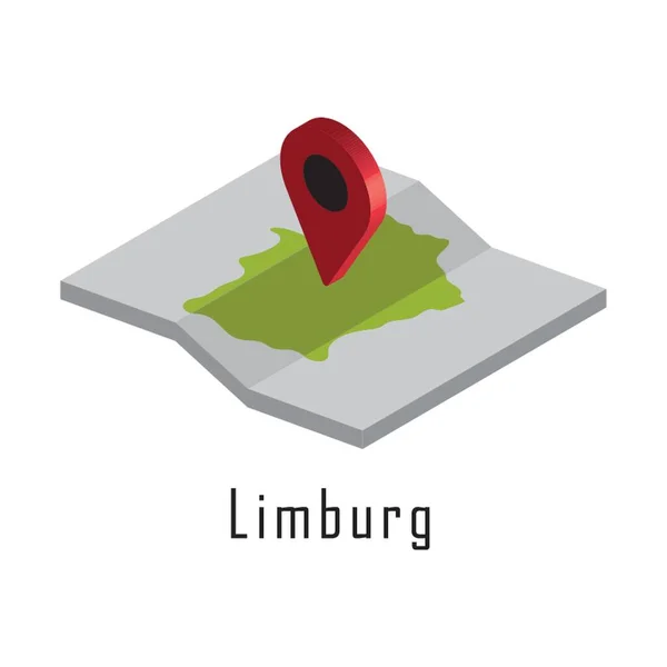 Limburg Papperskarta Med Kartpekare — Stock vektor