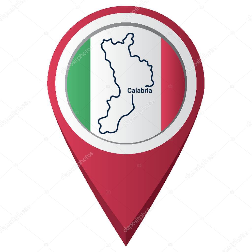 Map pointer with calabria map