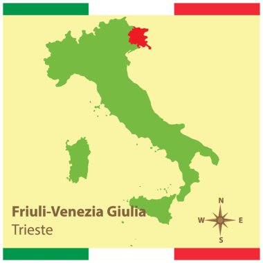 İtalyan haritasında friuli-venezia giulia