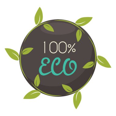 hundred percent eco label clipart