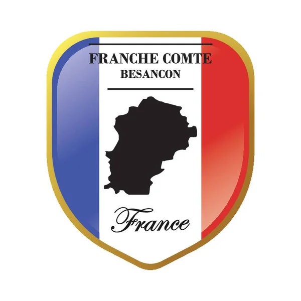 Franche Comte Harita Etiketi — Stok Vektör