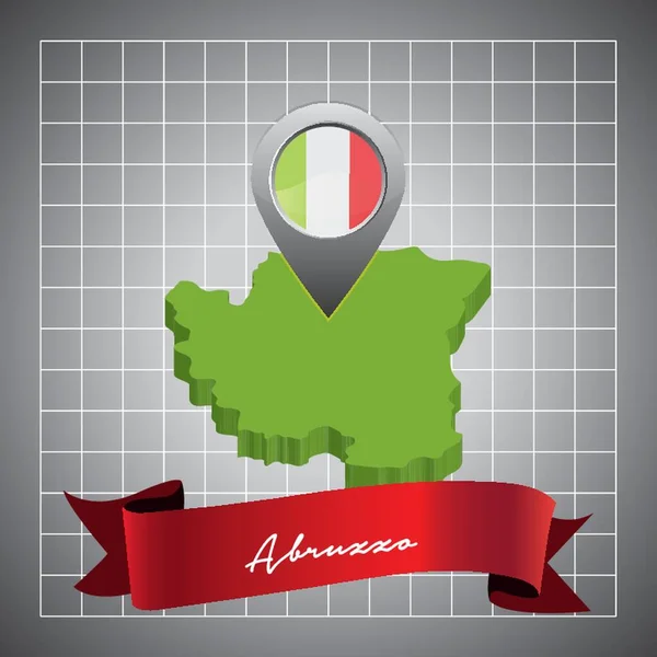 Abruzzo Kaart Met Kaartwijzer — Stockvector