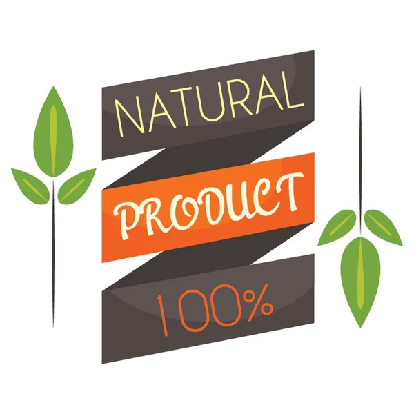 100 Prozent Naturprodukt Etikett — Stockvektor
